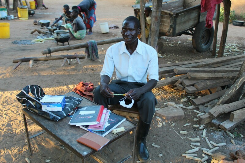 Obby pictured on his working table at his house